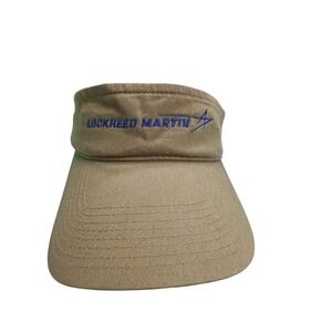 Lockheed Martin Sun Visor OS Khaki Tan Embroidered Logo Aerospace Aviation Hat